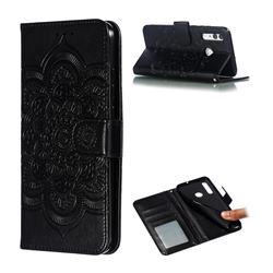 Intricate Embossing Datura Solar Leather Wallet Case for Huawei P Smart+ (2019) - Black