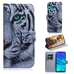 White Tiger PU Leather Wallet Case for Huawei P Smart+ (2019)