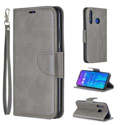Classic Sheepskin PU Leather Phone Wallet Case for Huawei P Smart+ (2019) - Gray