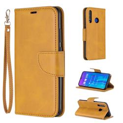 Classic Sheepskin PU Leather Phone Wallet Case for Huawei P Smart+ (2019) - Yellow