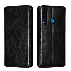 Retro Slim Magnetic Crazy Horse PU Leather Wallet Case for Huawei P Smart+ (2019) - Black