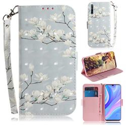Magnolia Flower 3D Painted Leather Wallet Phone Case for Huawei P Smart S (2020)