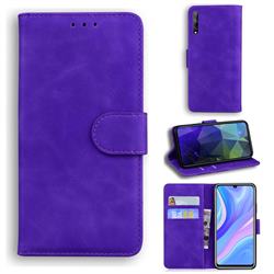 Retro Classic Skin Feel Leather Wallet Phone Case for Huawei P Smart S (2020) - Purple