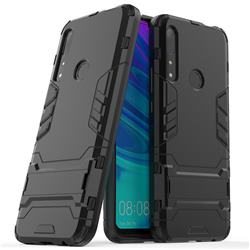 Armor Premium Tactical Grip Kickstand Shockproof Dual Layer Rugged Hard Cover for Huawei P Smart Z (2019) - Black