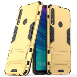 Armor Premium Tactical Grip Kickstand Shockproof Dual Layer Rugged Hard Cover for Huawei P Smart Z (2019) - Golden