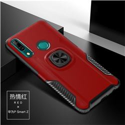 Knight Armor Anti Drop PC + Silicone Invisible Ring Holder Phone Cover for Huawei P Smart Z (2019) - Red