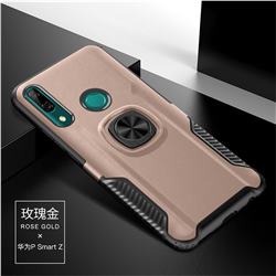 Knight Armor Anti Drop PC + Silicone Invisible Ring Holder Phone Cover for Huawei P Smart Z (2019) - Rose Gold