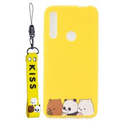 Yellow Bear Family Soft Kiss Candy Hand Strap Silicone Case for Huawei P Smart Z (2019)