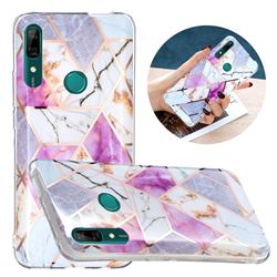 Purple and White Painted Marble Electroplating Protective Case for Huawei P Smart Z (2019)