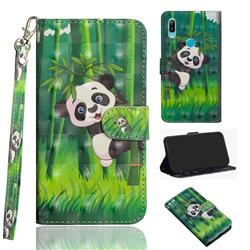 Climbing Bamboo Panda 3D Painted Leather Wallet Case for Huawei P Smart Z (2019)