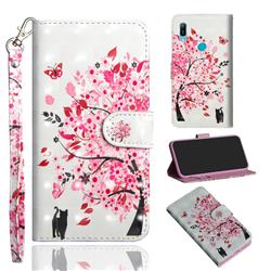 Tree and Cat 3D Painted Leather Wallet Case for Huawei P Smart Z (2019)