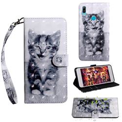 Smiley Cat 3D Painted Leather Wallet Case for Huawei P Smart Z (2019)