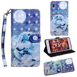 Moon Wolf 3D Painted Leather Wallet Case for Huawei P Smart Z (2019)