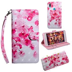 Peach Blossom 3D Painted Leather Wallet Case for Huawei P Smart Z (2019)