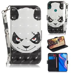 Angry Bear 3D Painted Leather Wallet Phone Case for Huawei P Smart Z (2019)
