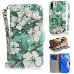 Watercolor Flower 3D Painted Leather Wallet Phone Case for Huawei P Smart Z (2019)