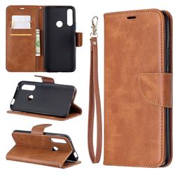 Classic Sheepskin PU Leather Phone Wallet Case for Huawei P Smart Z (2019) - Brown