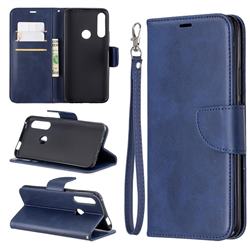 Classic Sheepskin PU Leather Phone Wallet Case for Huawei P Smart Z (2019) - Blue