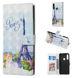 Paris Tower 3D Painted Leather Phone Wallet Case for Huawei P Smart Z (2019)