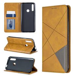 Prismatic Slim Magnetic Sucking Stitching Wallet Flip Cover for Huawei P Smart Z (2019) - Yellow