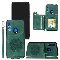 Luxury Mandala Multi-function Magnetic Card Slots Stand Leather Back Cover for Huawei P Smart Z (2019) - Green