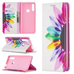 Sun Flower Slim Magnetic Attraction Wallet Flip Cover for Huawei P Smart Z (2019)