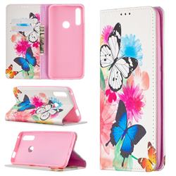 Flying Butterflies Slim Magnetic Attraction Wallet Flip Cover for Huawei P Smart Z (2019)