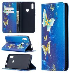 Gold Butterfly Slim Magnetic Attraction Wallet Flip Cover for Huawei P Smart Z (2019)