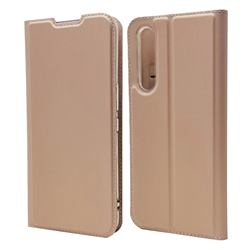 Ultra Slim Card Magnetic Automatic Suction Leather Wallet Case for Rakuten Big - Rose Gold