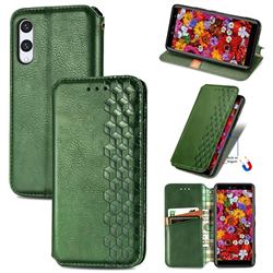 Ultra Slim Fashion Business Card Magnetic Automatic Suction Leather Flip Cover for Rakuten Hand - Green