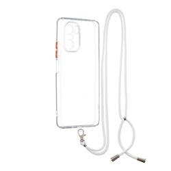 Necklace Cross-body Lanyard Strap Cord Phone Case Cover for Xiaomi Redmi K40 / K40 Pro - Transparent