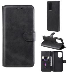 Retro Calf Matte Leather Wallet Phone Case for Xiaomi Redmi K40 / K40 Pro - Black