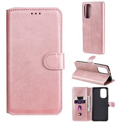 Retro Calf Matte Leather Wallet Phone Case for Xiaomi Redmi K40 / K40 Pro - Pink