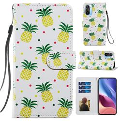 Pineapple Smooth Leather Phone Wallet Case for Xiaomi Redmi K40 / K40 Pro