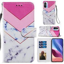 Smoke Marble Smooth Leather Phone Wallet Case for Xiaomi Redmi K40 / K40 Pro