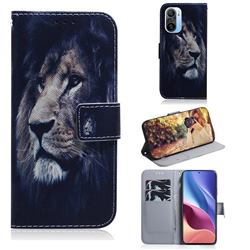 Lion Face PU Leather Wallet Case for Xiaomi Redmi K40 / K40 Pro