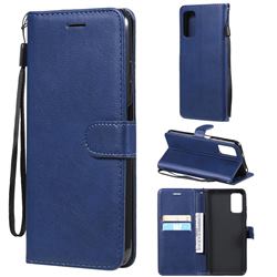 Retro Greek Classic Smooth PU Leather Wallet Phone Case for Xiaomi Redmi Note 10 5G - Blue