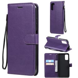 Retro Greek Classic Smooth PU Leather Wallet Phone Case for Xiaomi Redmi Note 10 5G - Purple