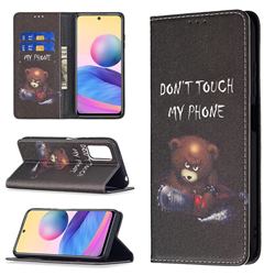 Chainsaw Bear Slim Magnetic Attraction Wallet Flip Cover for Xiaomi Redmi Note 10 5G