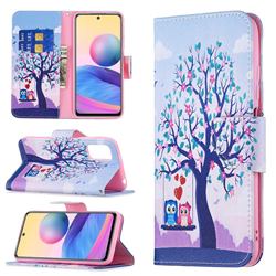 Tree and Owls Leather Wallet Case for Xiaomi Redmi Note 10 5G