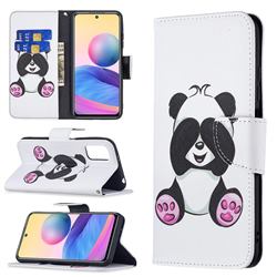 Lovely Panda Leather Wallet Case for Xiaomi Redmi Note 10 5G