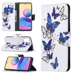 Flying Butterflies Leather Wallet Case for Xiaomi Redmi Note 10 5G