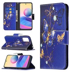 Purple Butterfly Leather Wallet Case for Xiaomi Redmi Note 10 5G