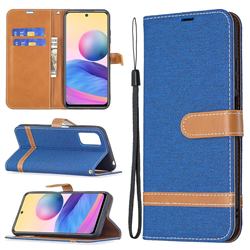 Jeans Cowboy Denim Leather Wallet Case for Xiaomi Redmi Note 10 5G - Sapphire