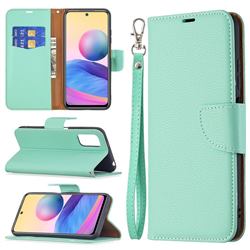 Classic Luxury Litchi Leather Phone Wallet Case for Xiaomi Redmi Note 10 5G - Green