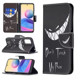 Crooked Grin Leather Wallet Case for Xiaomi Redmi Note 10 5G