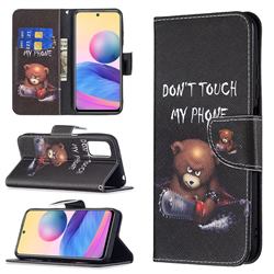 Chainsaw Bear Leather Wallet Case for Xiaomi Redmi Note 10 5G