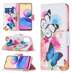 Vivid Flying Butterflies Leather Wallet Case for Xiaomi Redmi Note 10 5G