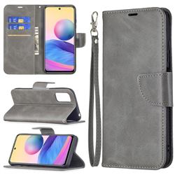 Classic Sheepskin PU Leather Phone Wallet Case for Xiaomi Redmi Note 10 5G - Gray
