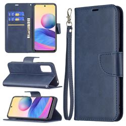 Classic Sheepskin PU Leather Phone Wallet Case for Xiaomi Redmi Note 10 5G - Blue
